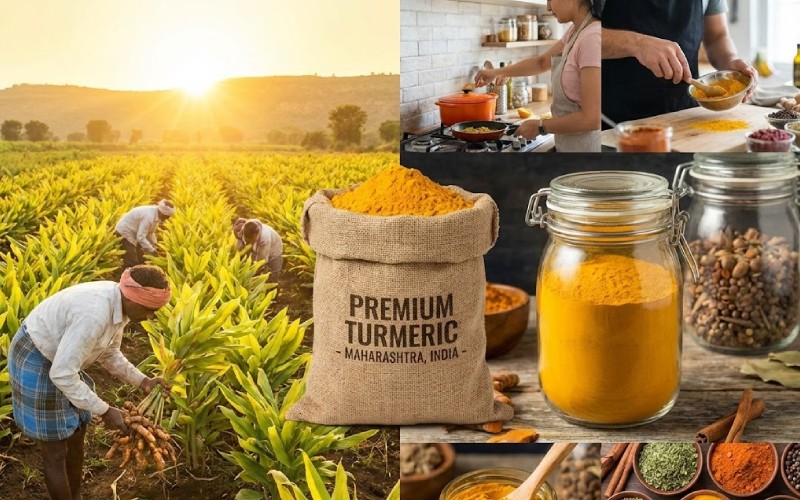 The Journey of Premium Turmeric: From Maharashtra Farms to Global Kitchens